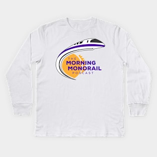 Morning Monorail Dark Logo w/ Overlapping Text Kids Long Sleeve T-Shirt